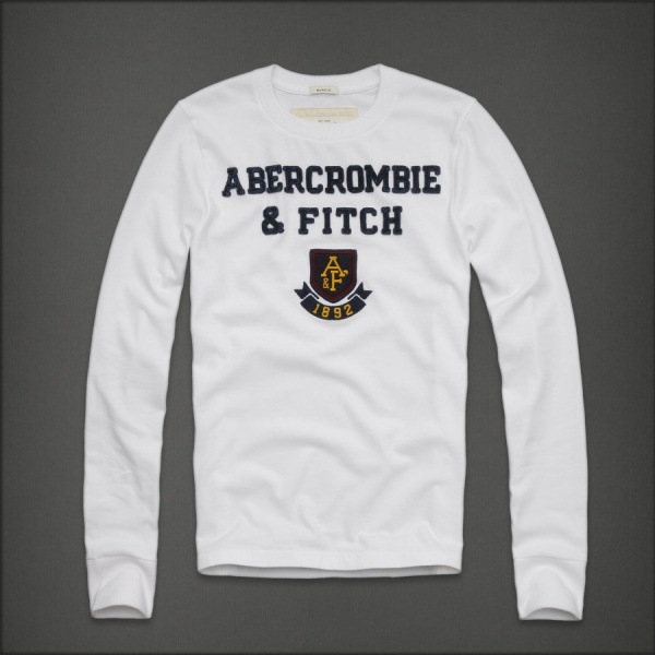 Abercrombie Fitch Hombres De Cuello Redondo Largo Remera AF5819